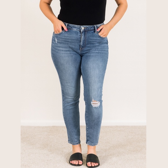 BLANK NYC The Bond Mid-Rise Skinny Jeans Distressed Stretch Size 31 (US 12) - Picture 15 of 15